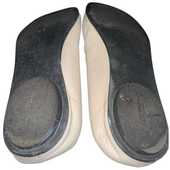 CHANEL Shoes Woman’s Size 7.5 Interlocking CC Logo Leather Ballet Flats - Picture 6 of 8